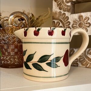Vintage apple pattern hand painted ceramic creamer